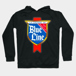 Blue Line Tattoo Beer Style logo Hoodie